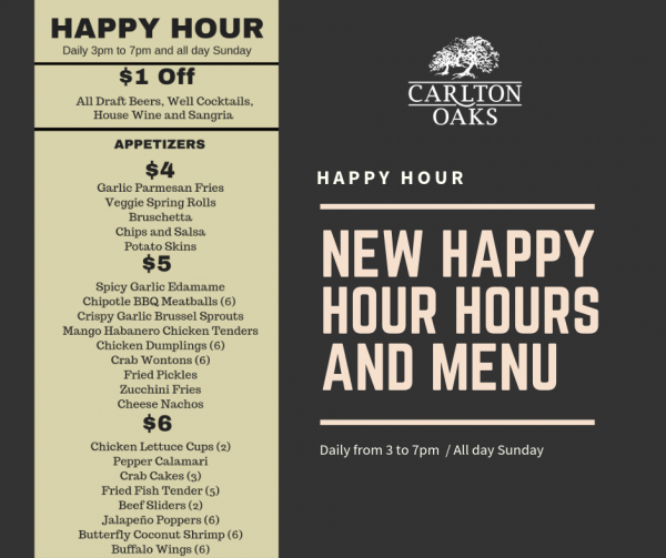 Menu Carlton Oaks Golf Club