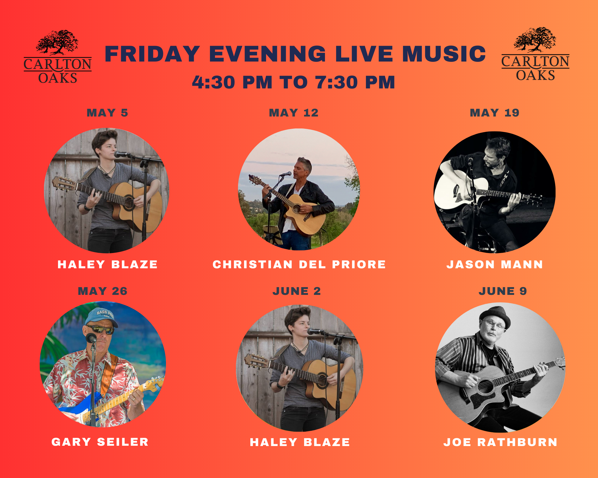 Calendar Carlton Oaks Golf Club