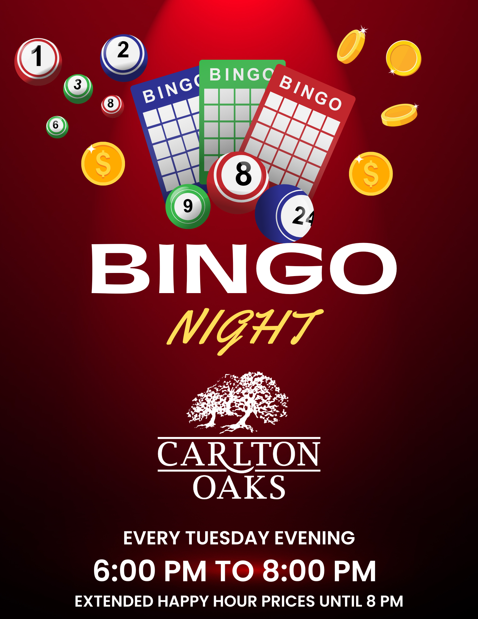 Bingo in the Oaks Bar and Grill Carlton Oaks Golf Club